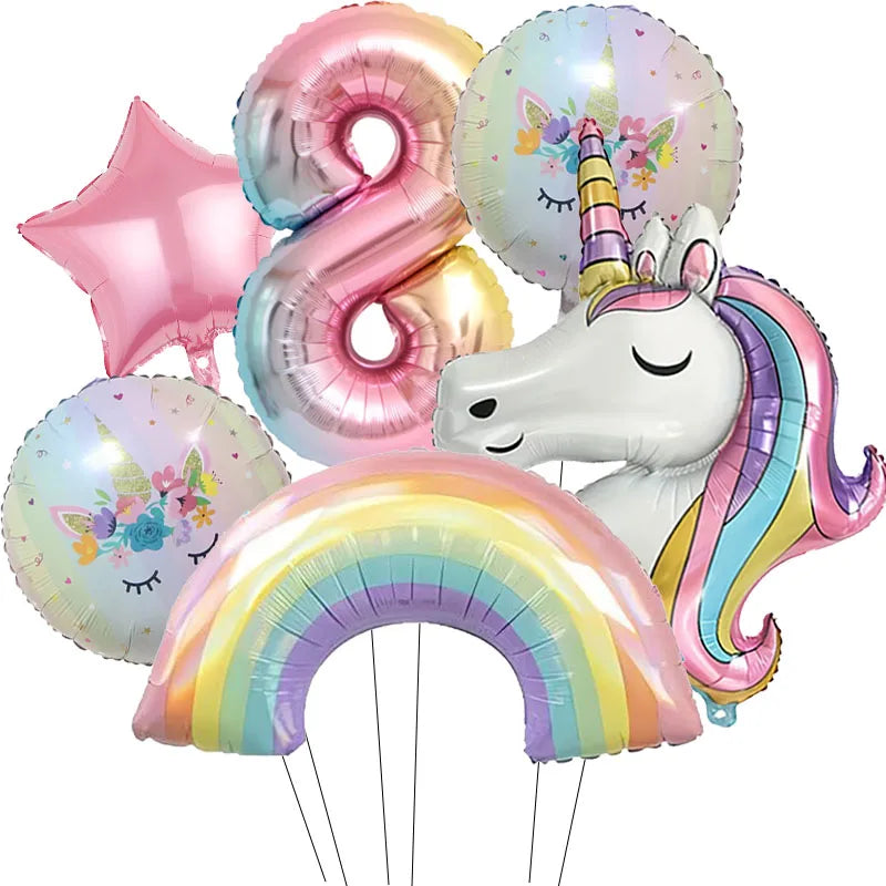 Dein strahlender Einhorn Regenbogen Ballon!