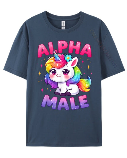 Einhorn Ring in tiefem Navy Blau, der elegant am Finger sitzt und Magie ausstrahlt.