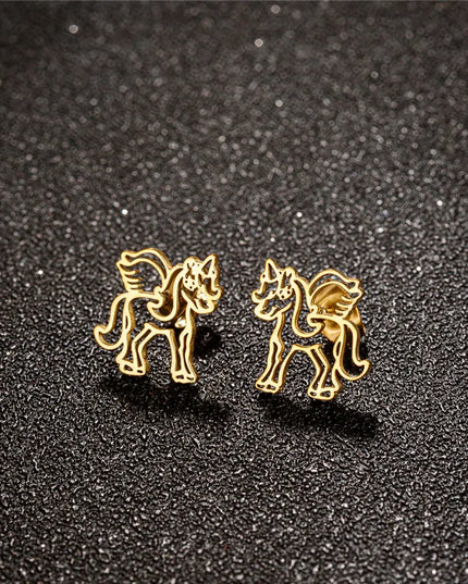 Bezaubernde Einhorn Ohrringe in Roségold!