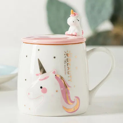 Deine glitzernde Einhorn Tasse mit Deckel!