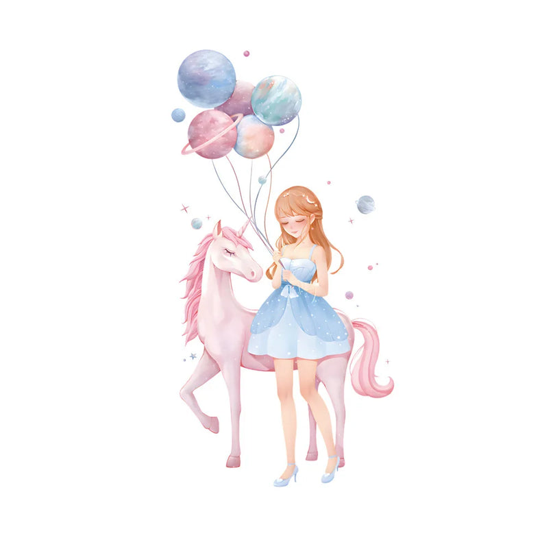 Mädchen Einhorn Wandtattoo für dein Reich