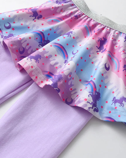 Freche Einhorn Leggings mit Regenbogen-Rock!