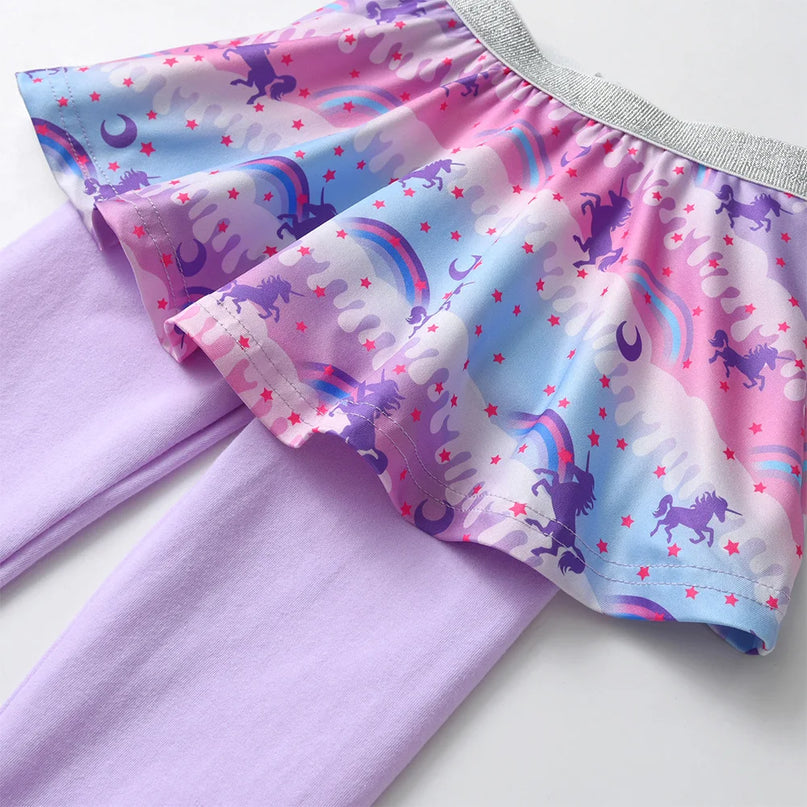 Freche Einhorn Leggings mit Regenbogen-Rock!