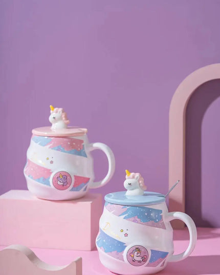Deine süße Einhorn Tasse mit Deckel & Löffel!