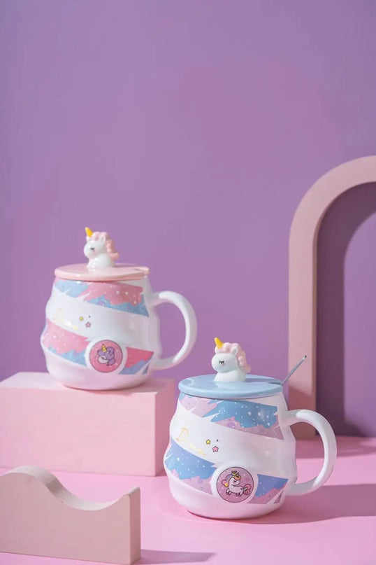 Deine süße Einhorn Tasse mit Deckel & Löffel!