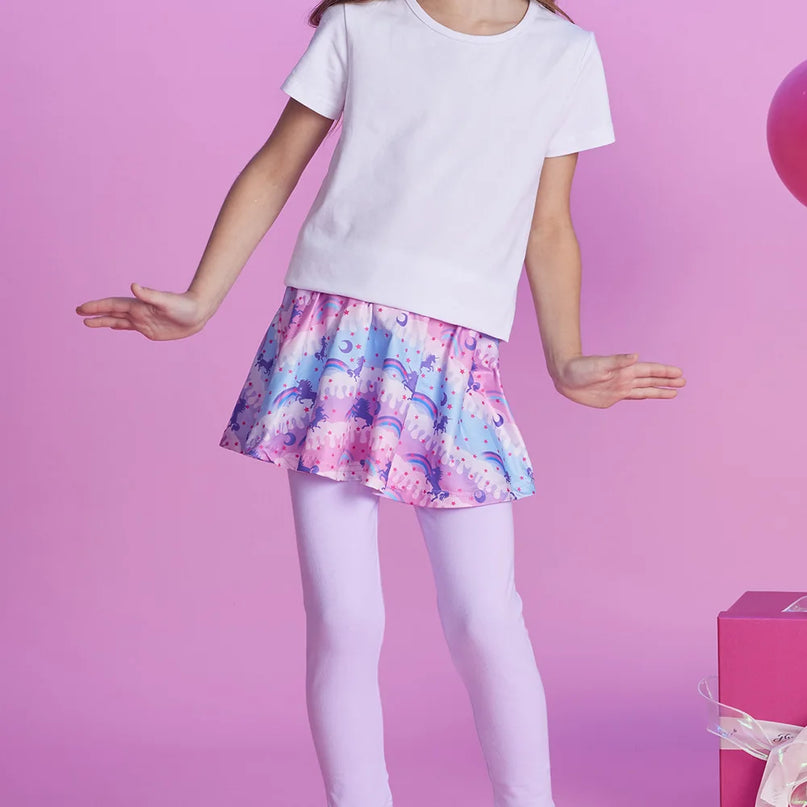 Fabelhafte Einhorn Leggings mit Rock – Lila