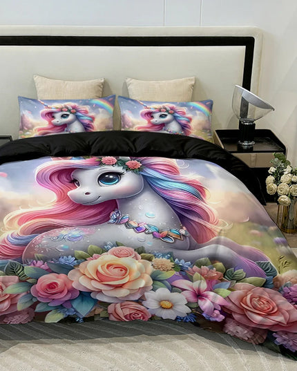Coole Einhorn Bettwäsche im 3D-Look!
