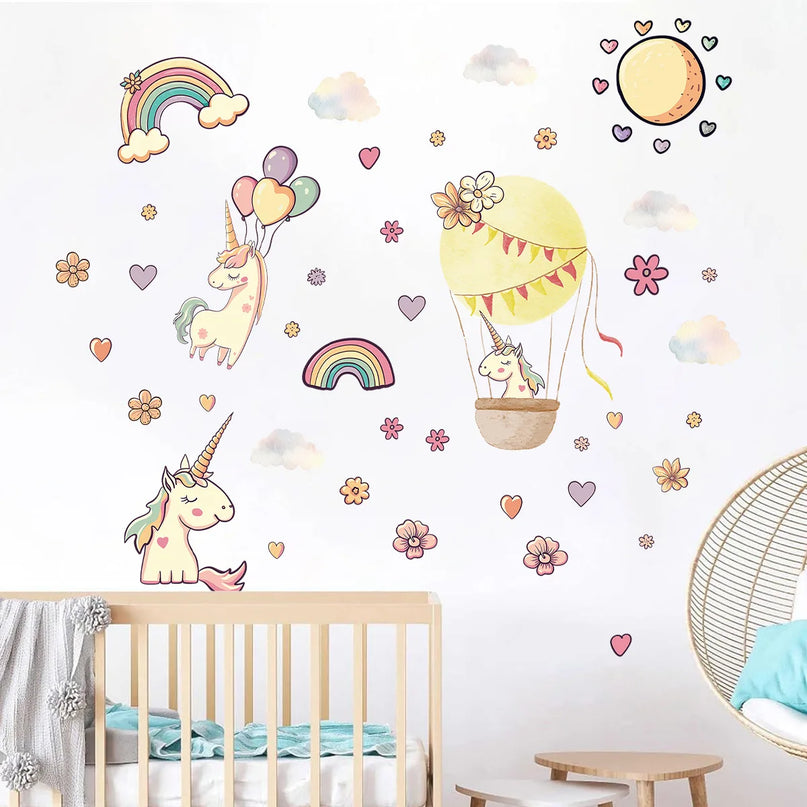 Dein Einhorn Wandtattoo Heissluftballon