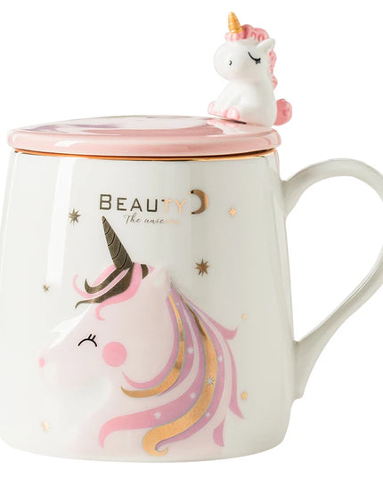 Deine glitzernde Einhorn Tasse mit Deckel!
