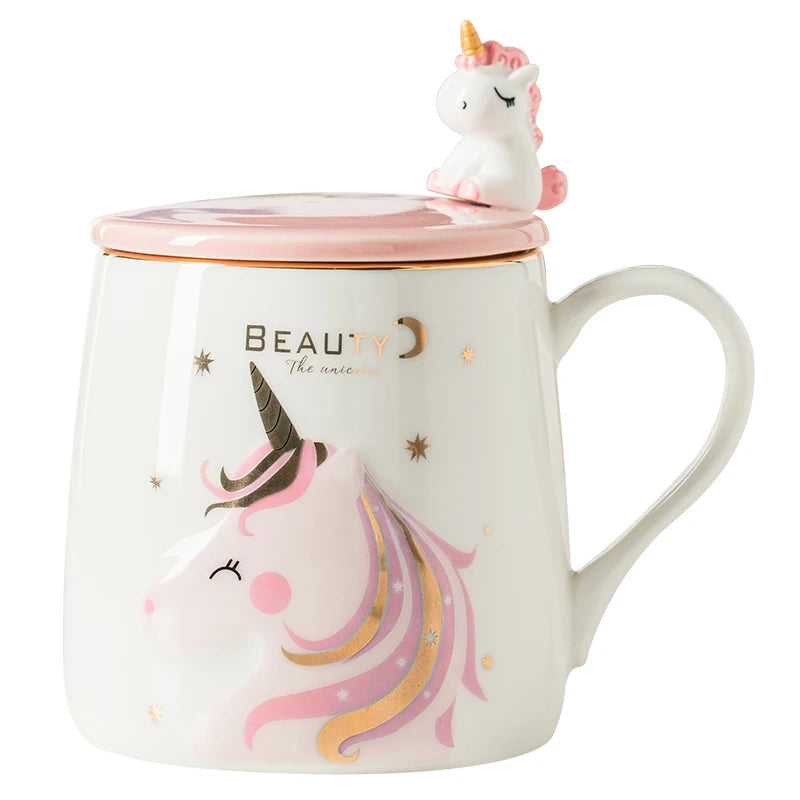 Deine glitzernde Einhorn Tasse mit Deckel!