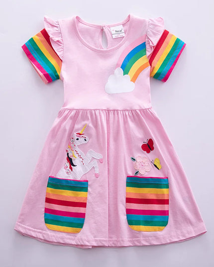 Dein zauberhaftes Einhorn Kleid mit Taschen!