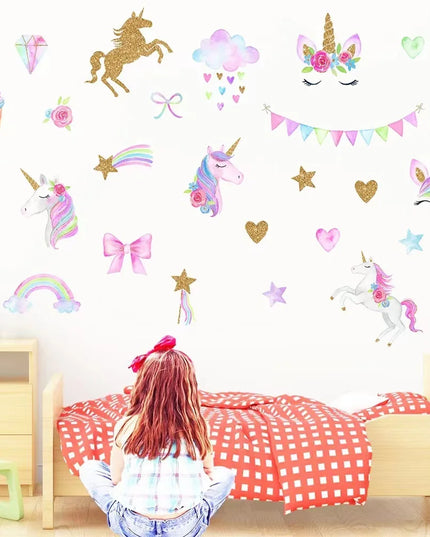 Dein Einhorn Regenbogen Wandtattoo –