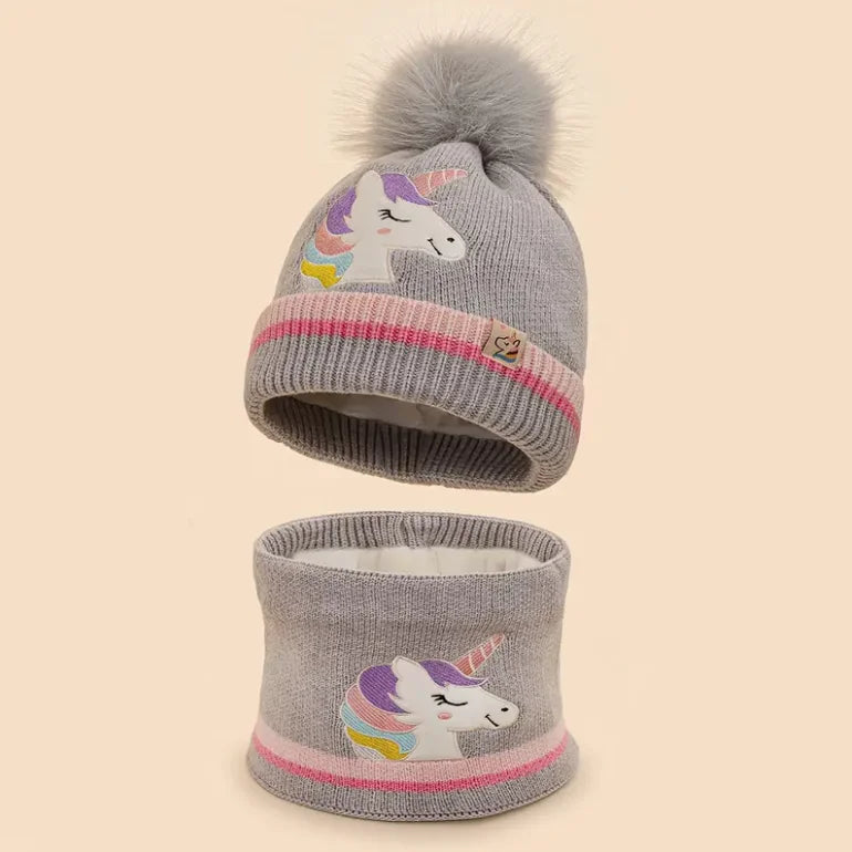 Zauberhaftes Einhorn Mützen-Set in Weiß!