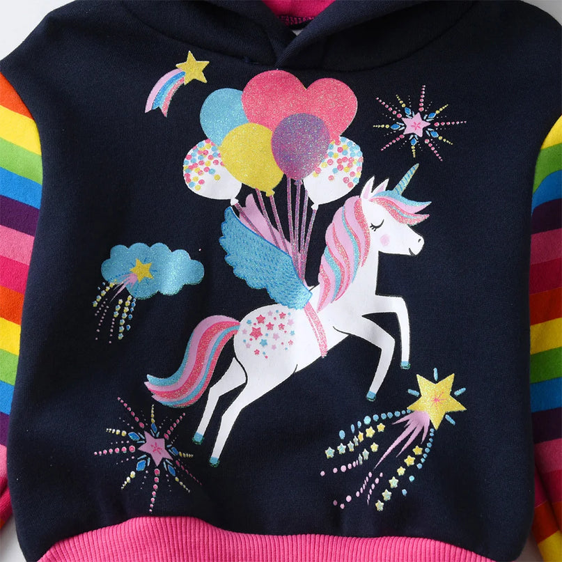 Dein gestreifter Einhorn Hoodie von VIKITA!
