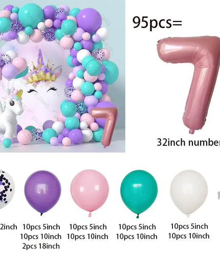 Feiere mit Einhorn Regenbogen Ballons!