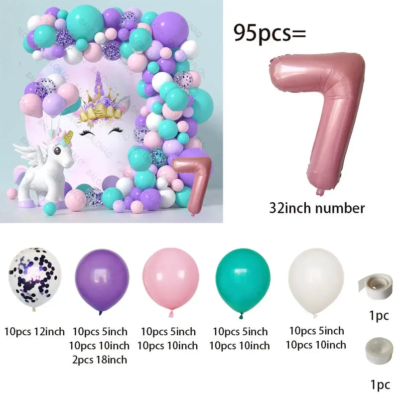 Feiere mit Einhorn Regenbogen Ballons!