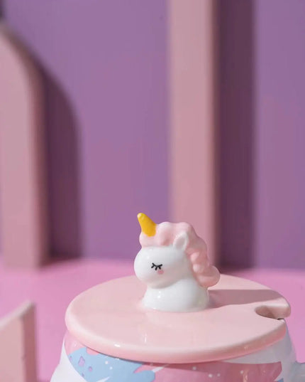 Deine süße Einhorn Tasse mit Deckel & Löffel!