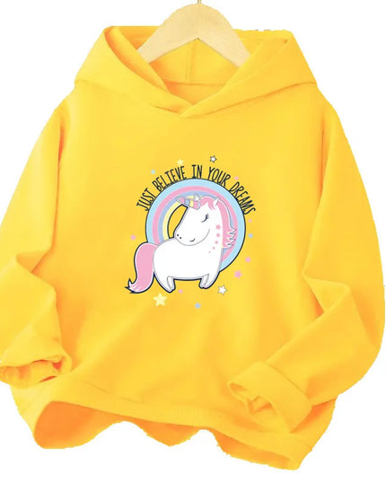 Dein strahlender Einhorn Hoodie in Gelb!