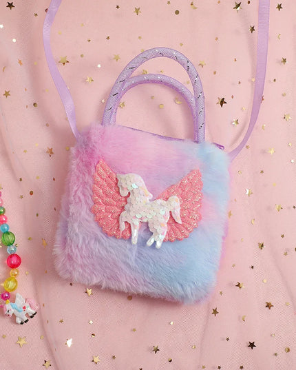 Deine Einhorn Umhängetasche Plüsch Bunt