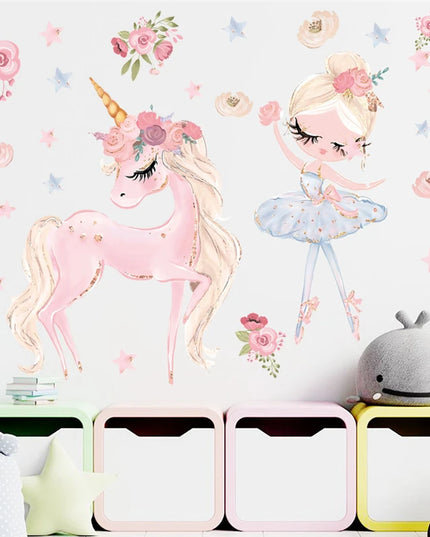 Dein fröhliches Einhorn Wandtattoo mit