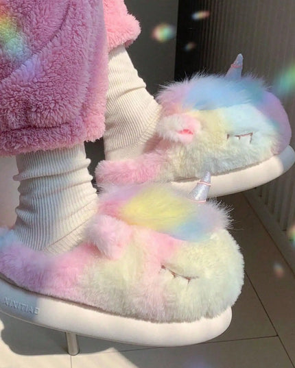Kuschelige Einhorn Hausschuhe für deine Füße!
