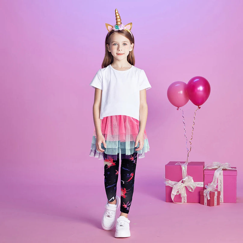 Deine Einhorn Leggings mit Tutu-Rock!