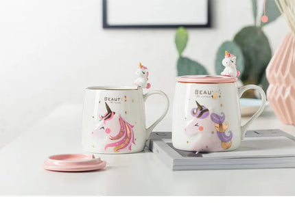 Deine glitzernde Einhorn Tasse mit Deckel!