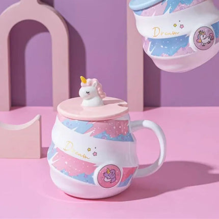 Deine süße Einhorn Tasse mit Deckel & Löffel!