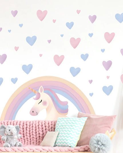 Dein Einhorn Wandtattoo Set mit Herz!