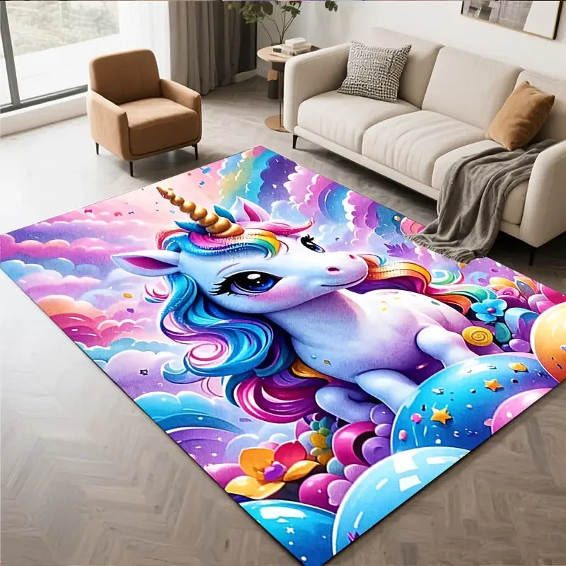 Dein bunter Einhorn Teppich mit Regenbogen