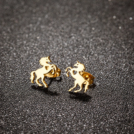 Süße Einhorn Ohrringe im Koala-Design aus silberfarbenem Edelstahl mit Push-back Verschluss
