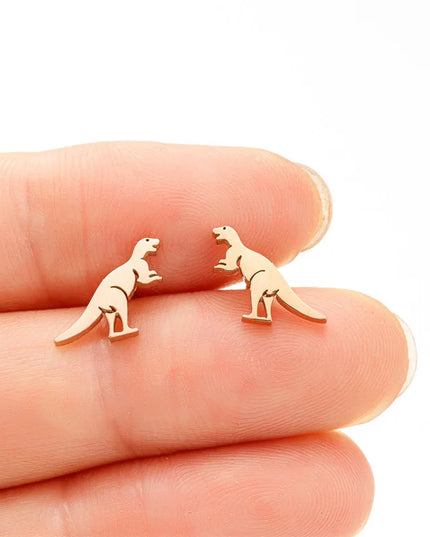 Goldene Einhorn Ohrringe Dino – Funkelnder