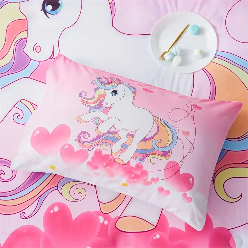 Deine Traum-Einhorn Bettwäsche in Puderrosa