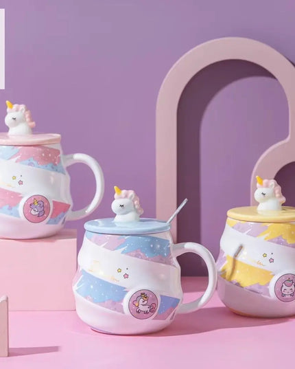 Deine süße Einhorn Tasse mit Deckel & Löffel!