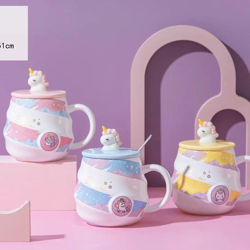 Deine süße Einhorn Tasse mit Deckel & Löffel!