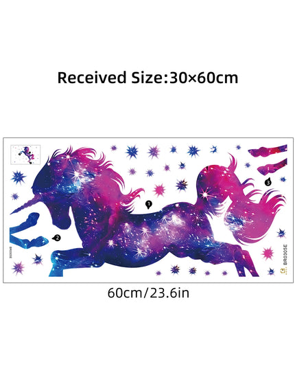 Farbenfrohes Einhorn Wandtattoo für dein