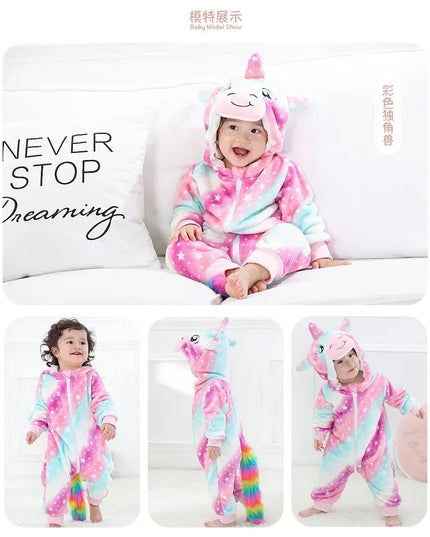 Kuscheliges Einhorn Kostuem für dein Baby!