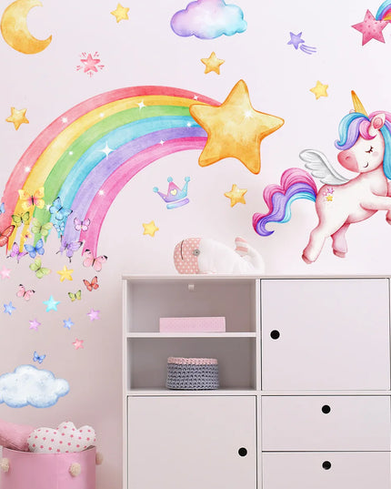 Regenbogen Einhorn Wandtattoo für dein Zimmer