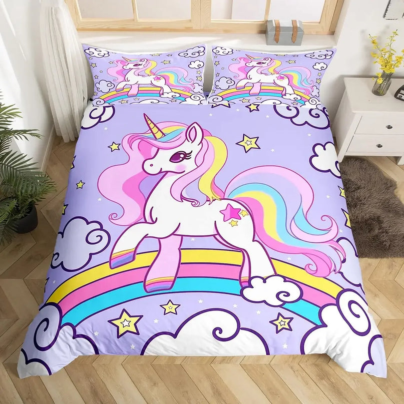 Deine Einhorn Bettwäsche für lila