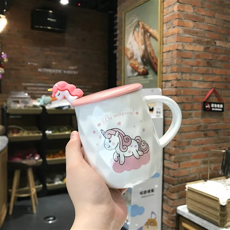 Deine glitzernde Einhorn Tasse mit Deckel!