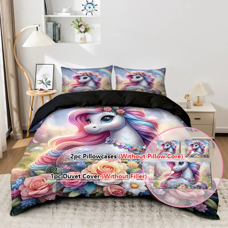 Coole Einhorn Bettwäsche im 3D-Look!