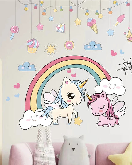Dein Einhorn Wandtattoo: Regenbogenliebe für