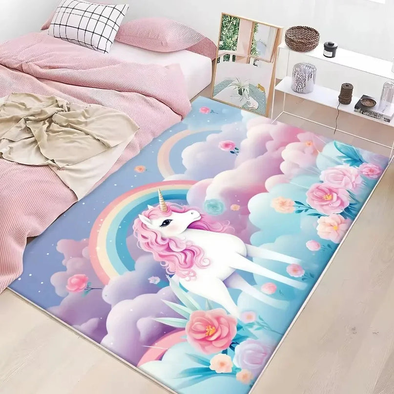 Dein niedlicher Einhorn Teppich in Pink!