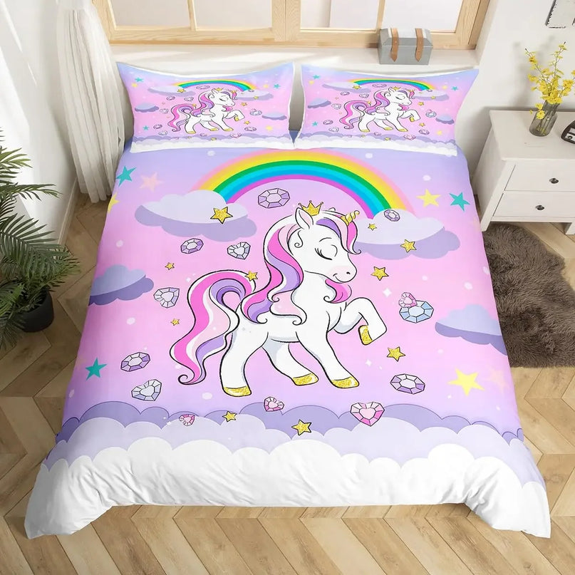 Deine Einhorn Bettwäsche für lila
