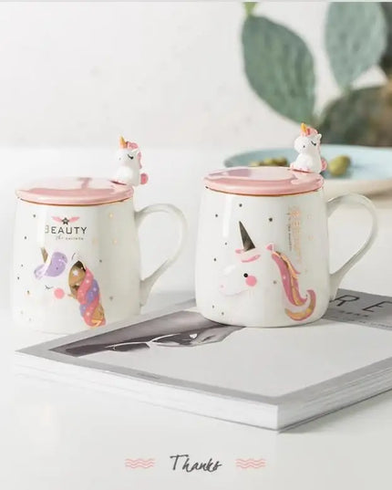 Deine glitzernde Einhorn Tasse mit Deckel!