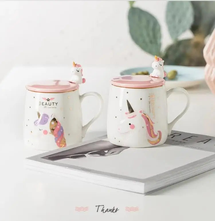 Deine glitzernde Einhorn Tasse mit Deckel!