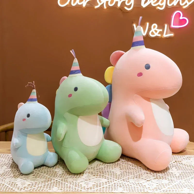 Süßes Candy Dinosaurier Einhorn Kissen in Grün, 50cm groß, aus weicher Baumwolle, ideal als Schlaf- oder Kuschelkissen.