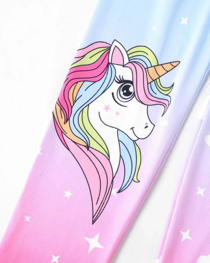 Deine weiche Einhorn Leggings mit Farbblock!