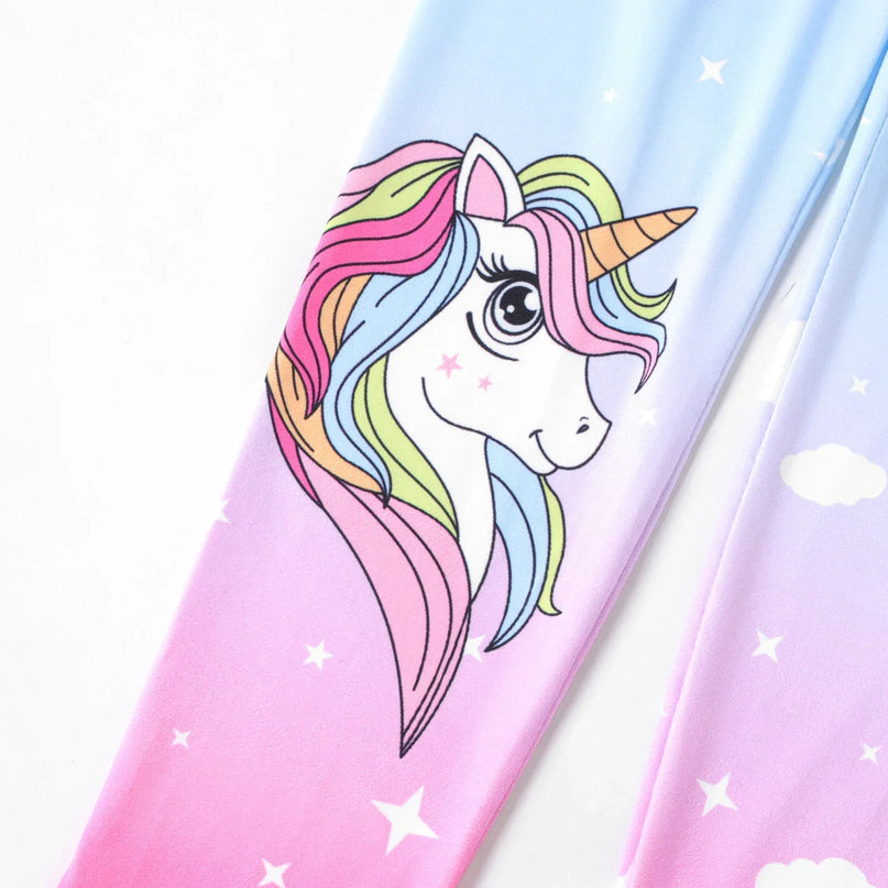 Deine weiche Einhorn Leggings mit Farbblock!