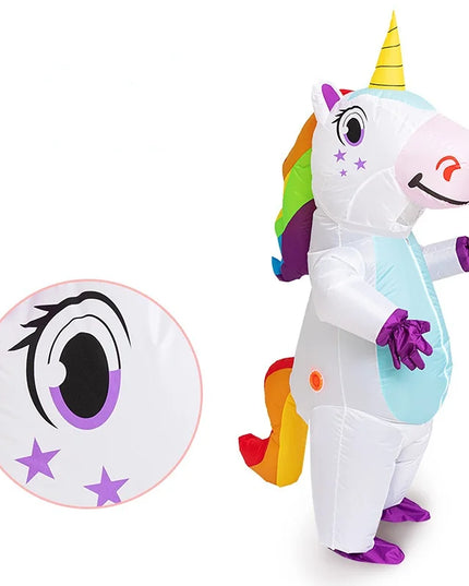Strahlendes Aufblasbares Einhorn Kostuem Weiß